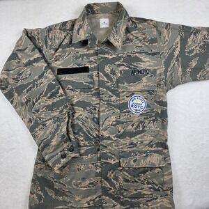 US Air Force Utility Coat Mens 38L Camo AFJROTC Tiger Stripe Digital Excellent